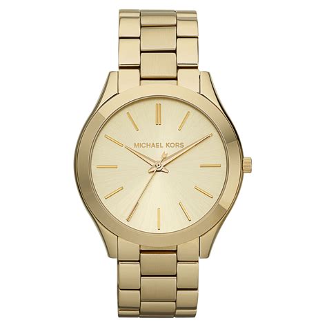 michael kors women's slim runway stainless steel glitz watch|michael kors gold tone.